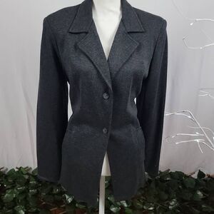 Vintage Women's Hugo Buscati Collection 2 Button Casual Gray  Blazer Jacket [SIZ